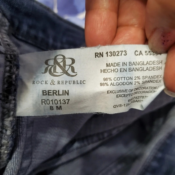 Rock & Republic Women's Berlin Jeans Embellised & Distressed 8 M - Picture 12 of 12